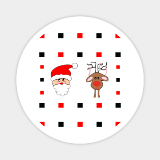 Santa And His Reindeer Magnet